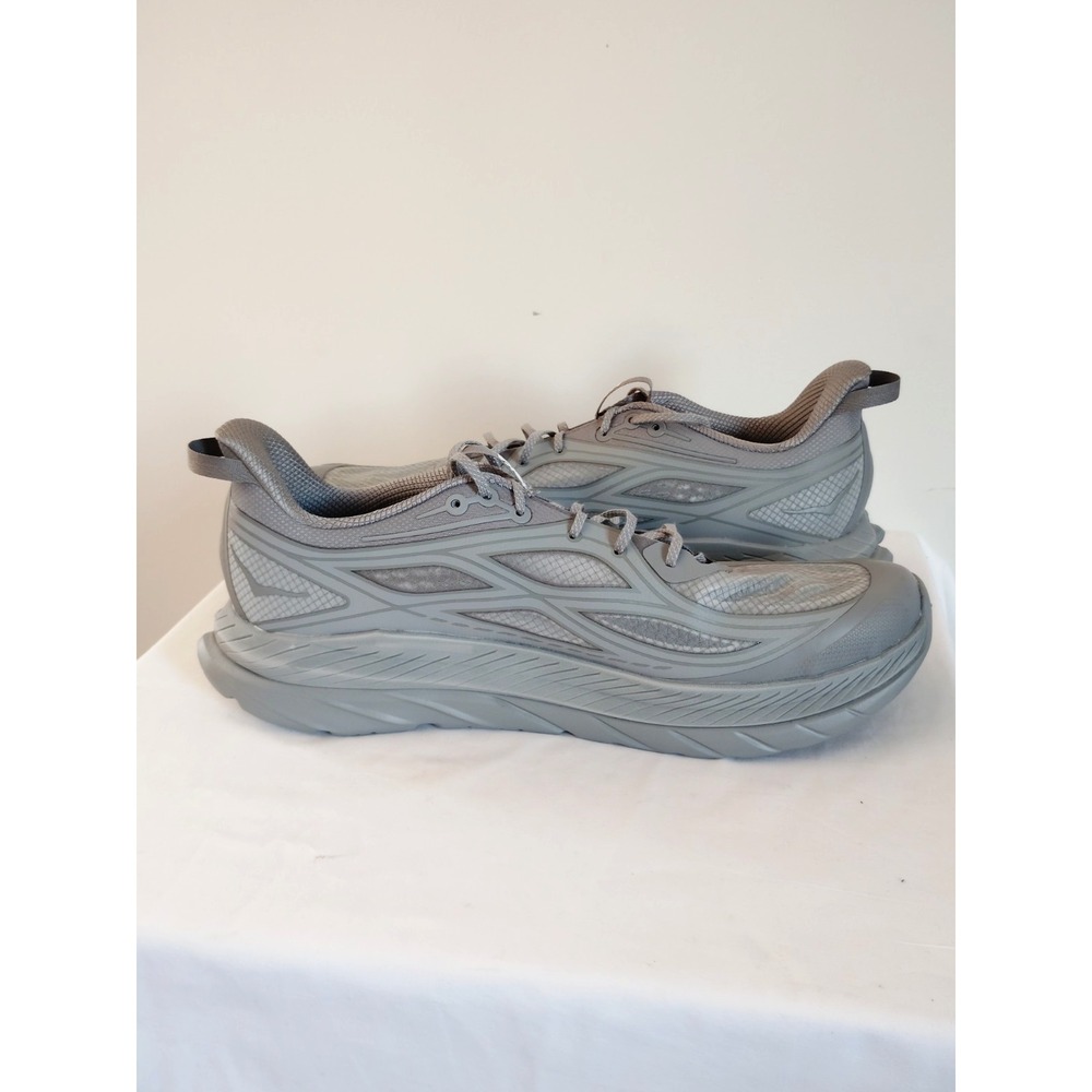 HOKA Remastered Galactic Gray Running Shoes Men 14D Cushioned Mesh Pull Tab NWOT